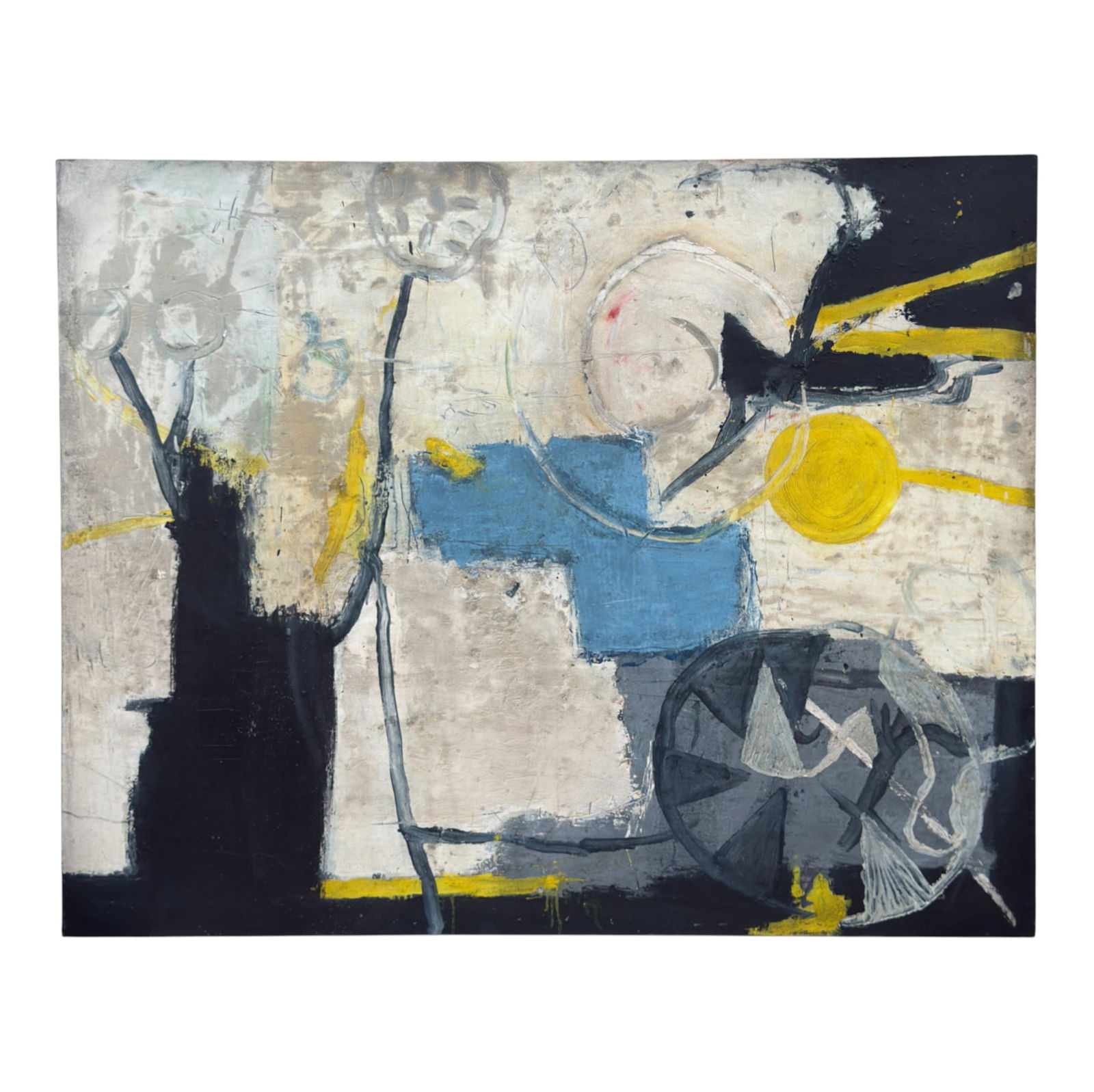 Oil on Canvas Painting by Gustavo Ramos Rivera Signed and dated 1994 Large Abstract Expressionist (1 of 8)