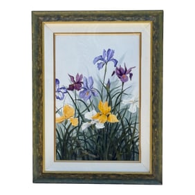 Vintage Painting Robert Sugita Flowers