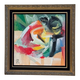 Vintage William Yu Oil Painting on Canvas