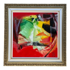 Vintage William Yu Oil Painting on Canvas