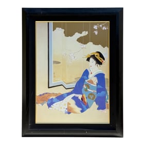 Vintage Japanese Geisha MORITA HARUYO Lithograph
