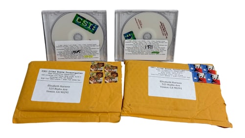 CSI Crime Scene Investigation Screen-Used DVDs (2) with Envelopes