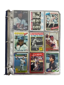 Baseball card binder sampler w/ stars (Hank Aaron, Piniella, Sheffield, McGwire & more)