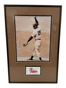 Satchel Paige Framed Photo with Autograph