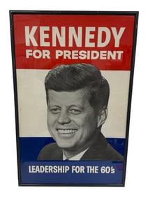 JFK Kennedy for President Leadership Political Campaign Poster Rare