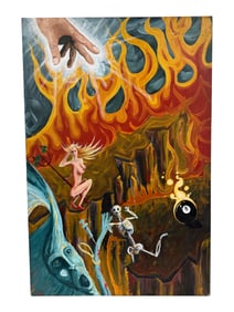 Surreal Hellfire Painting Surreal Purgatory Horror Sci Fi
