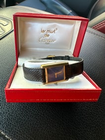 Vintage Cartier Must De Lapis Dial Mechanical Wind Wrist Watch