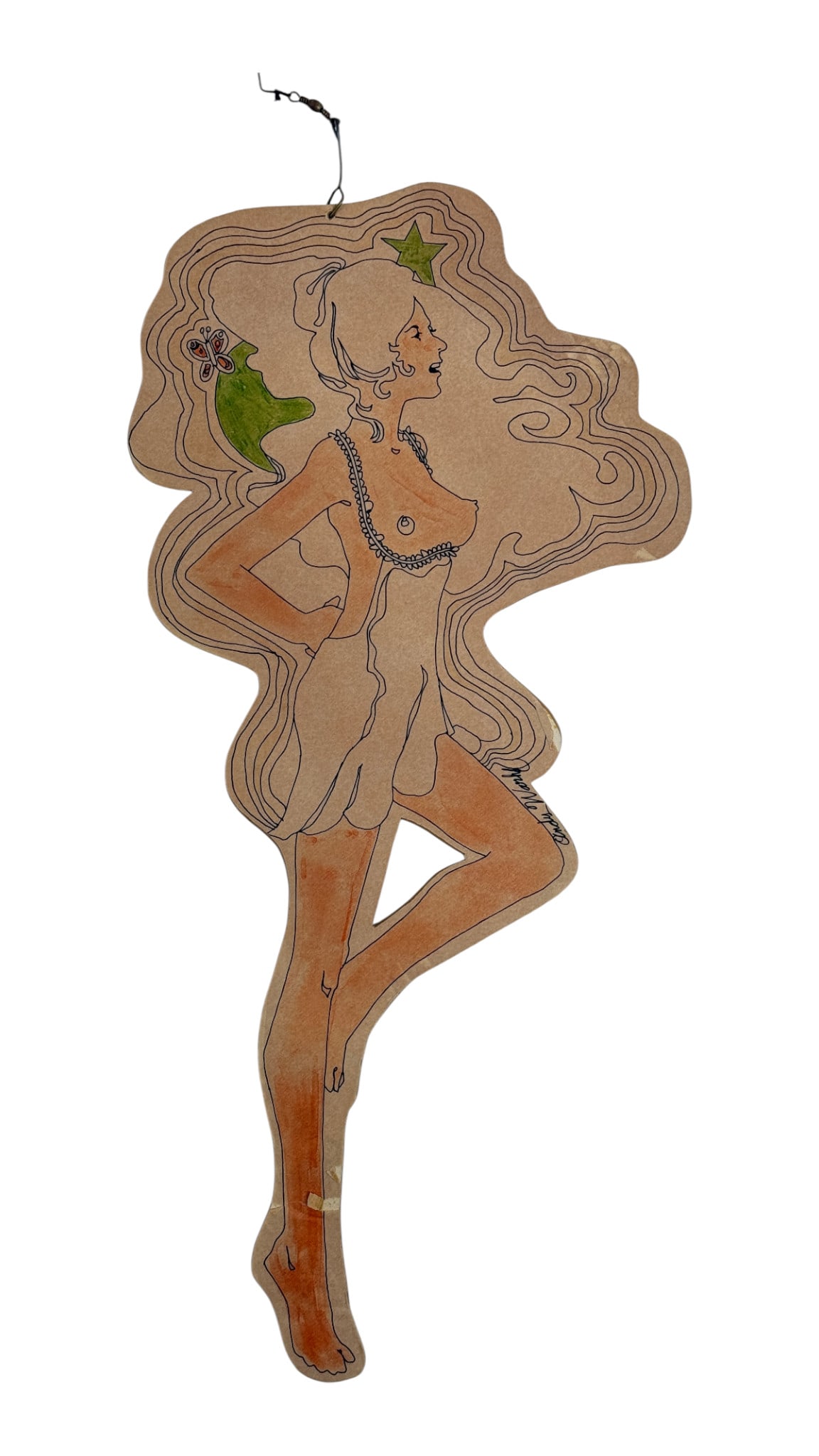 ANDY WARHOL Signed Costume Design Drawing CHRISTMAS ORNAMENT Fashion (1 of 6)