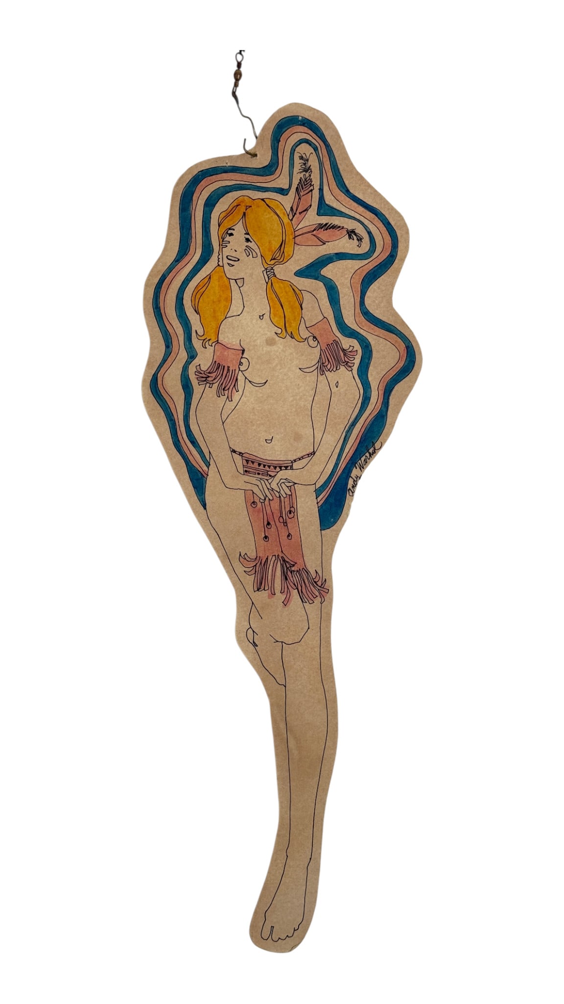 ANDY WARHOL Signed Costume Design Drawing CHRISTMAS ORNAMENT Fashion (1 of 6)