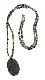 Ancient Style Beaded Necklace with Amulet