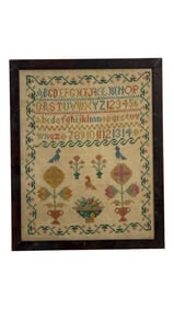 Antique Framed Needlepoint Sampler