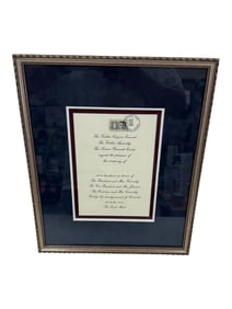Framed JFK Luncheon Invitation