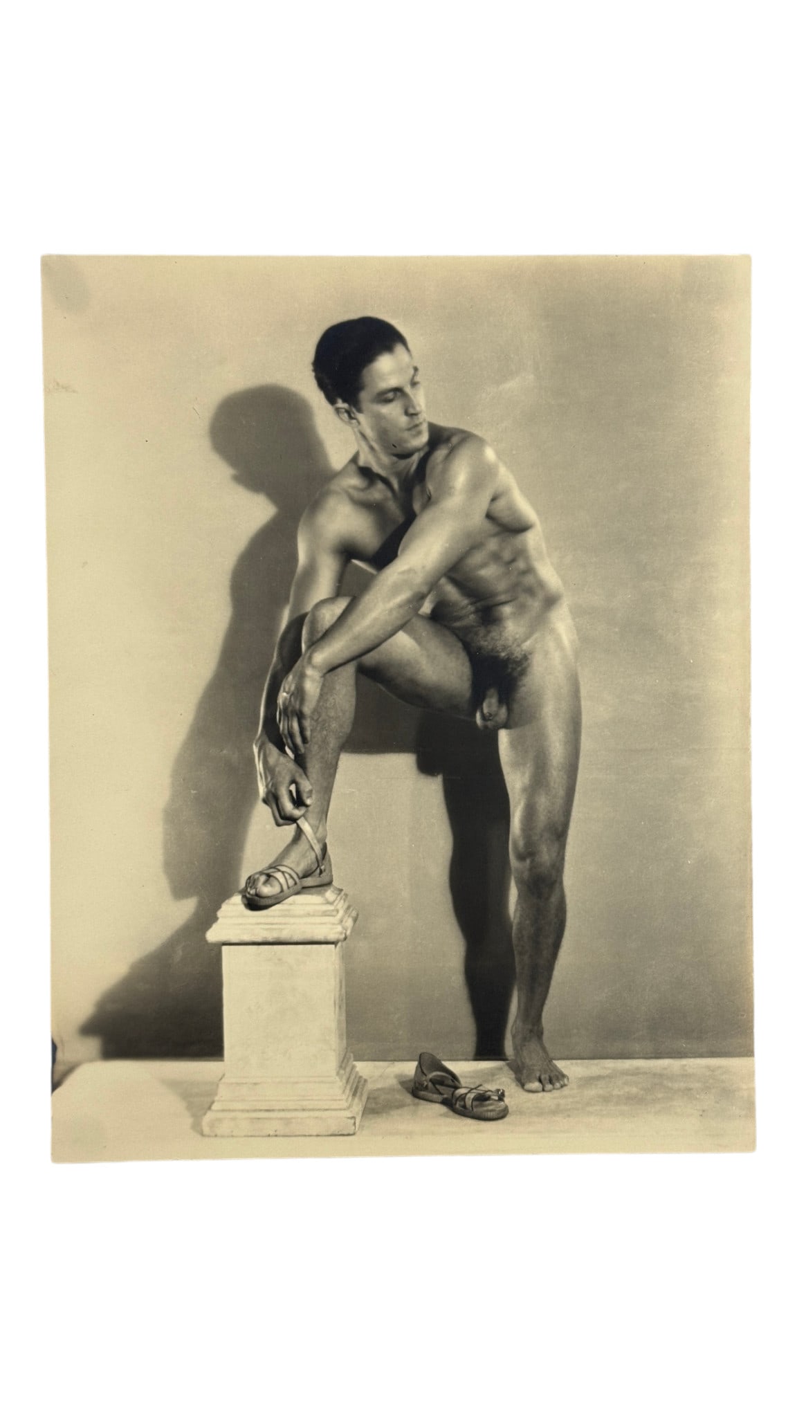 Vintage Male Physique Photograph Of Tony Sansone 1930s By Edwin F Townsend: Silver Gelatin Photo size 7.5x9.5 Inch
