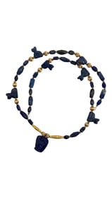 Lapis Lazuli Necklace with Carved Head Pendant