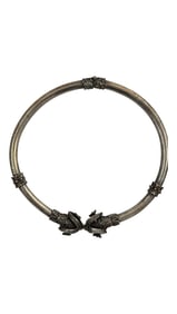 Antique Silver Torque Necklace with Terminals