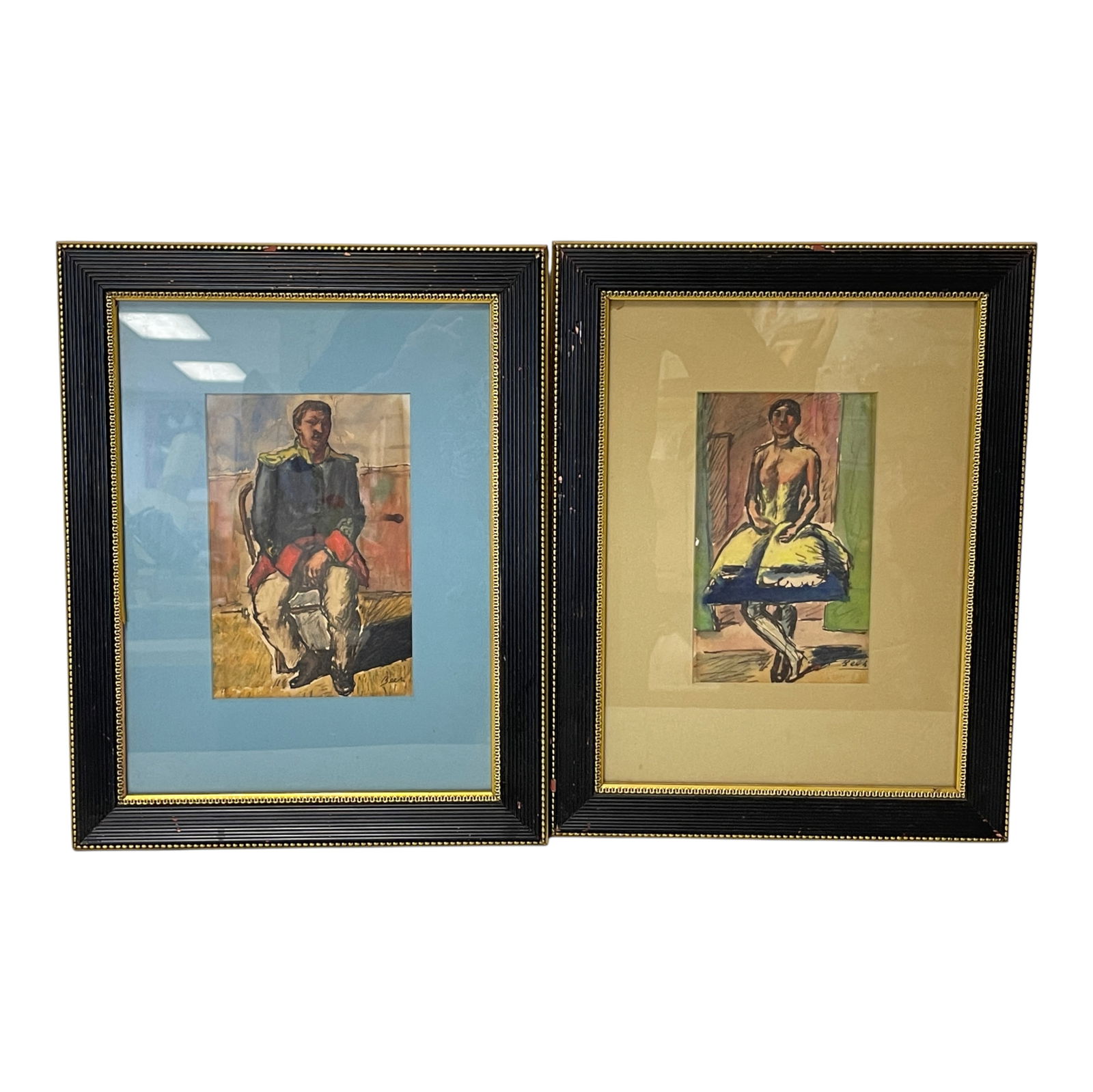 Pair of Framed Portrait Prints in Black Frames (1 of 6)
