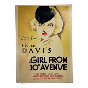 Vintage Bette Davis Movie Poster ?€?The Girl from 10th Avenue?€™