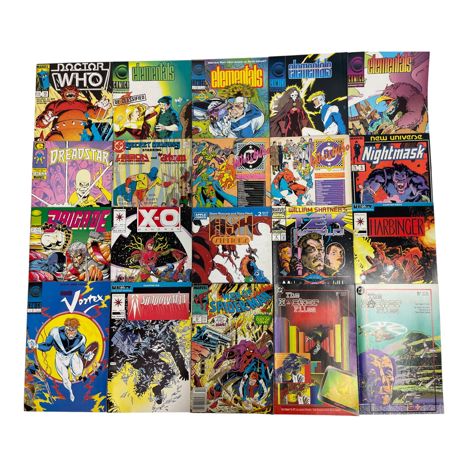 Doctor Who Elementals Spider-Man Harbinger Comic Lot (1 of 3)