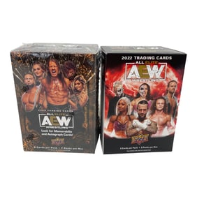 AEW 2022 and 2023 Sealed Trading Card Box Pair