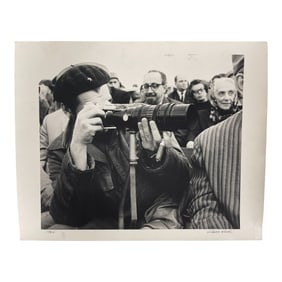 Vintage Black and White Photograph of Photographer Signed