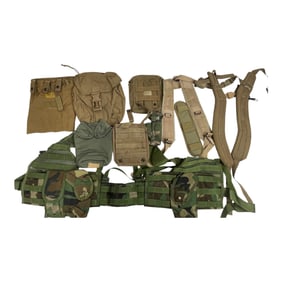 Mixed Camouflage Tactical and Utility Gear Lot