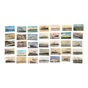 Mixed Ocean Liner & Steamship Postcard Collection (40+)