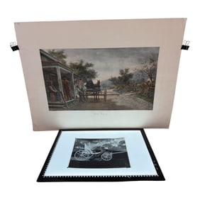 Vintage Carriage Print & Glass Negative