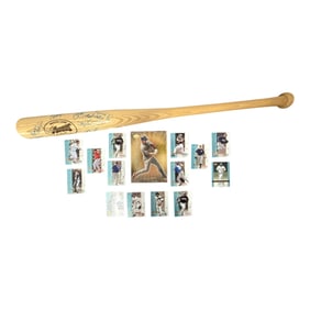 Signed Baseball Bat & Player Card Lot