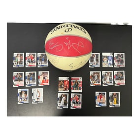 Signed Spalding Basketball & NBA Cards