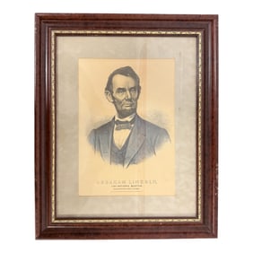 Framed Abraham Lincoln Lithograph Print