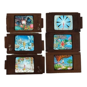 Antique Hand-Painted Magic Lantern Slides