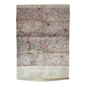 WWII Road Map Leipzig to Plzen