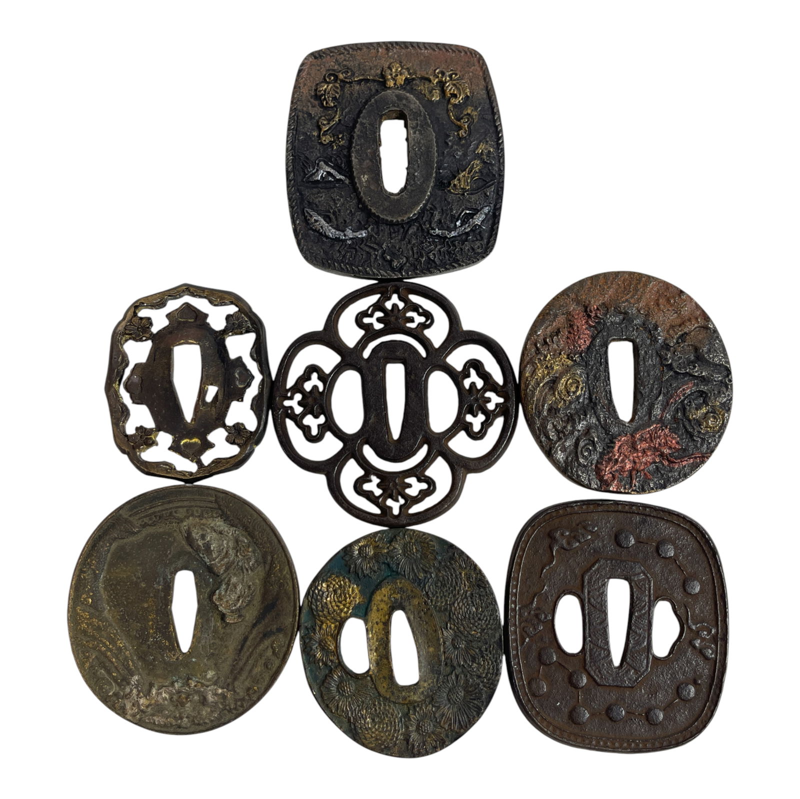 Antique Japanese Sword Guards Tsuba Lot (1 of 6)