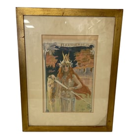 Framed Brünnhilde Art Nouveau Print