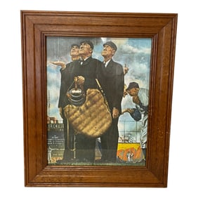 Norman Rockwell Baseball Framed Print