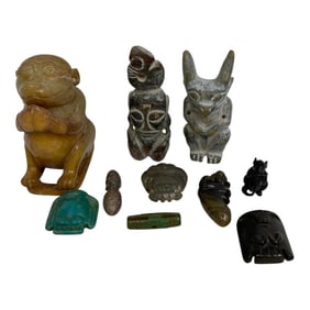 Carved Stone Figurines Lot