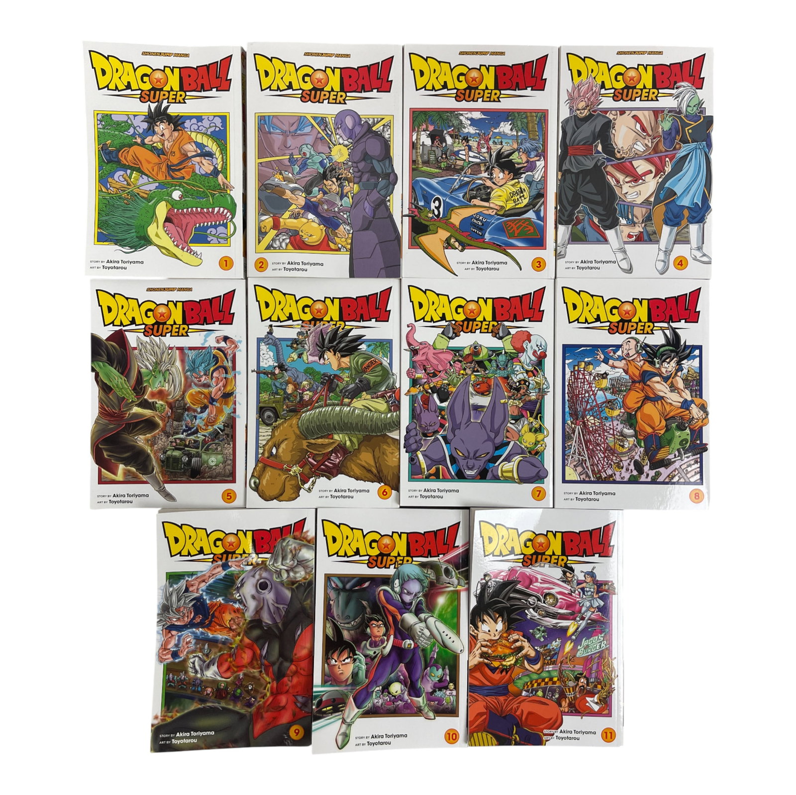 Dragon Ball Super Manga Volumes 1–11: Set of Dragon Ball Super manga volumes 1 through 11. Excellent condition. Private collector item.