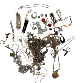 Large Group of Vintage Chains and Costume Jewelry