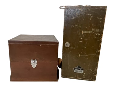 Two Vintage Microscopes Empty Cases