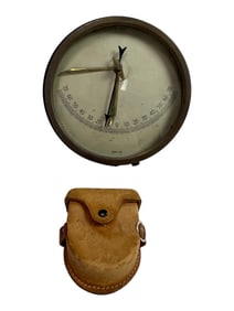 Brass Inclinometer Clinometer with Leather Case