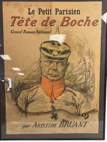 Antique Aristide Bruant de Boche Vintage French Poster