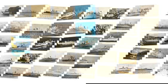 Collection of Vintage Ocean Liner and Cruise Ship Postcards (Approx. 40+)