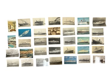 Large Collection of Vintage Passenger Ship and Steamship Postcards (Approx. 45+)