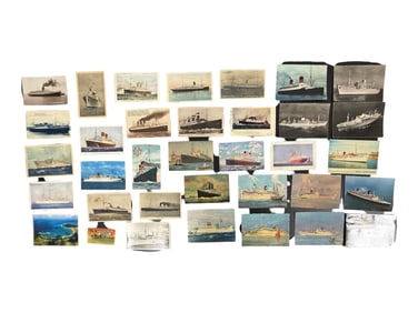 Assorted Maritime and Travel Postcards Including Liners and Ports (Approx. 40+)