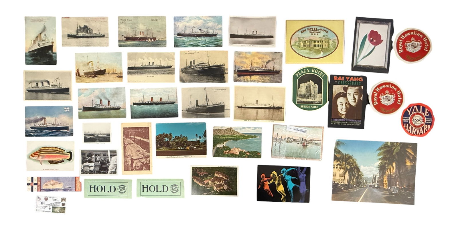 Vintage Ocean Liner and Travel Ephemera Collection with Hotel Labels (1 of 4)