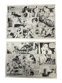 Tarzan Comic Strip Production Art by Edgar Rice Burroughs