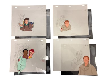 Set of 4 Original Ghostbusters Animation Production Cels