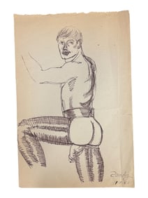 Randy 1981 Male Figure Drawing Signed and Dated