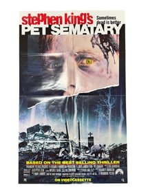 Vintage Movie Poster Stephen King's Pet Sematary (VHS Promotional Poster)