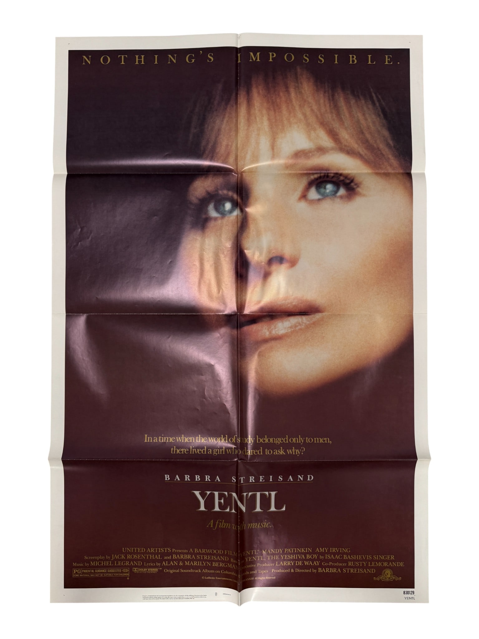 Vintage Movie Poster  Yentl (1983 Barbra Streisand Poster) (1 of 5)